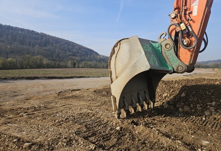 Mobile Ampel auf B34 Höhe der Baustelle Gesundheitspark bei Albbruck installiert